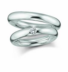 585 Weissgold, seidenmatt,  Fischer Klassische Trauringe